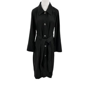 Everlane Womens The Gathered Drape Trench Coat in Black Size XS